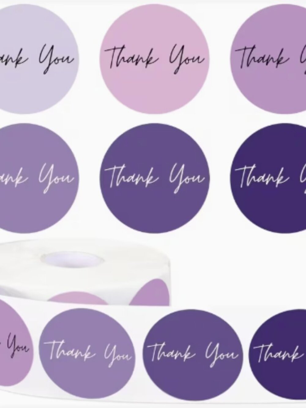 THANK YOU STICKERS - purple 1"